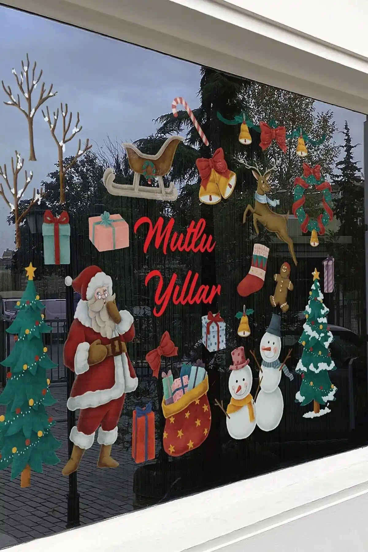 Yılbaşı Dekorasyonu İçin Panda Sokağı 26 Parça Sticker Seti Güncel ve Dayanıklı Tasarım