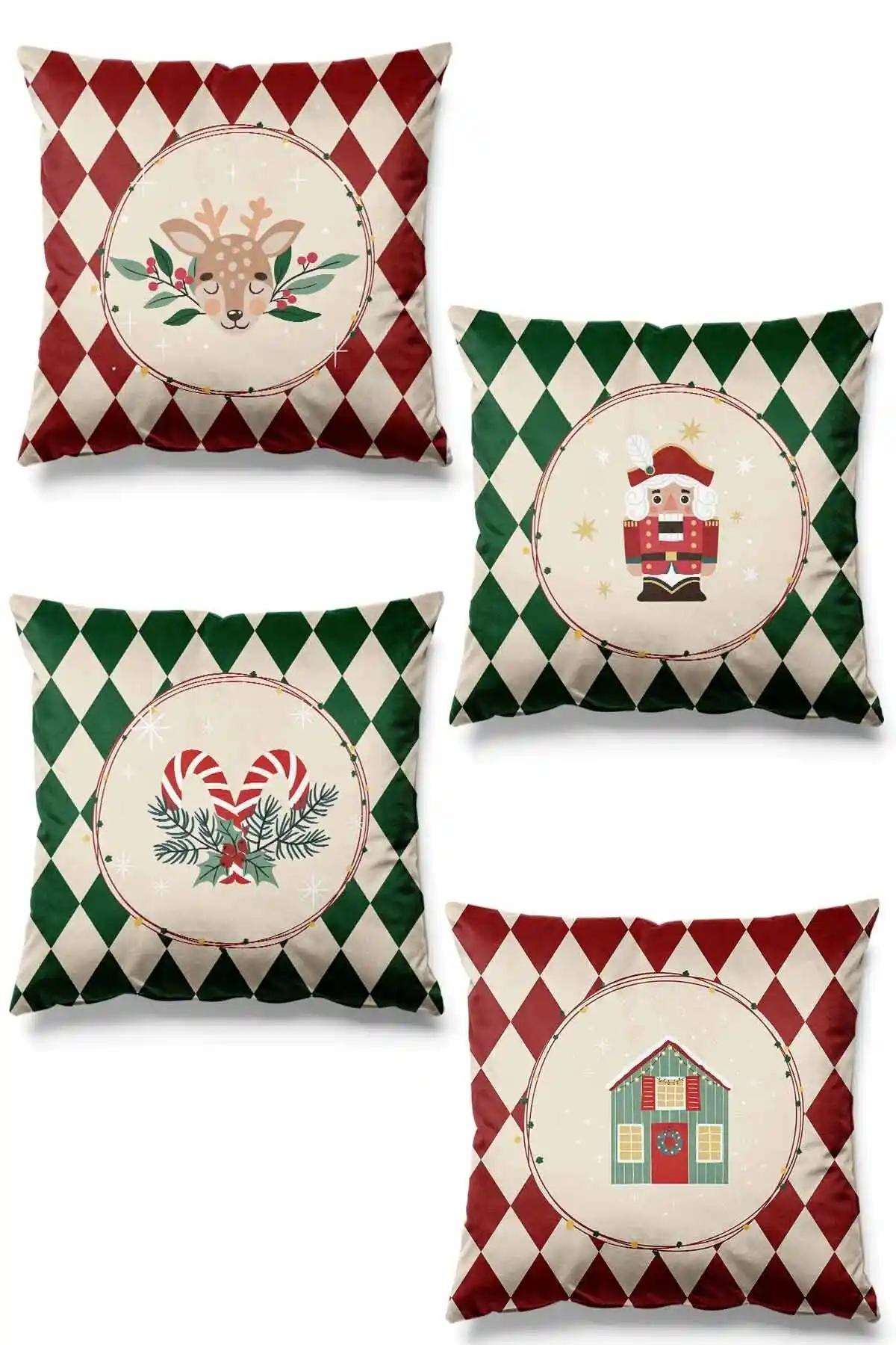 Yılbaşı Temalı Süet Kırlent Kılıfı Seti ile Evinize Sıcaklık ve Şıklık Katın