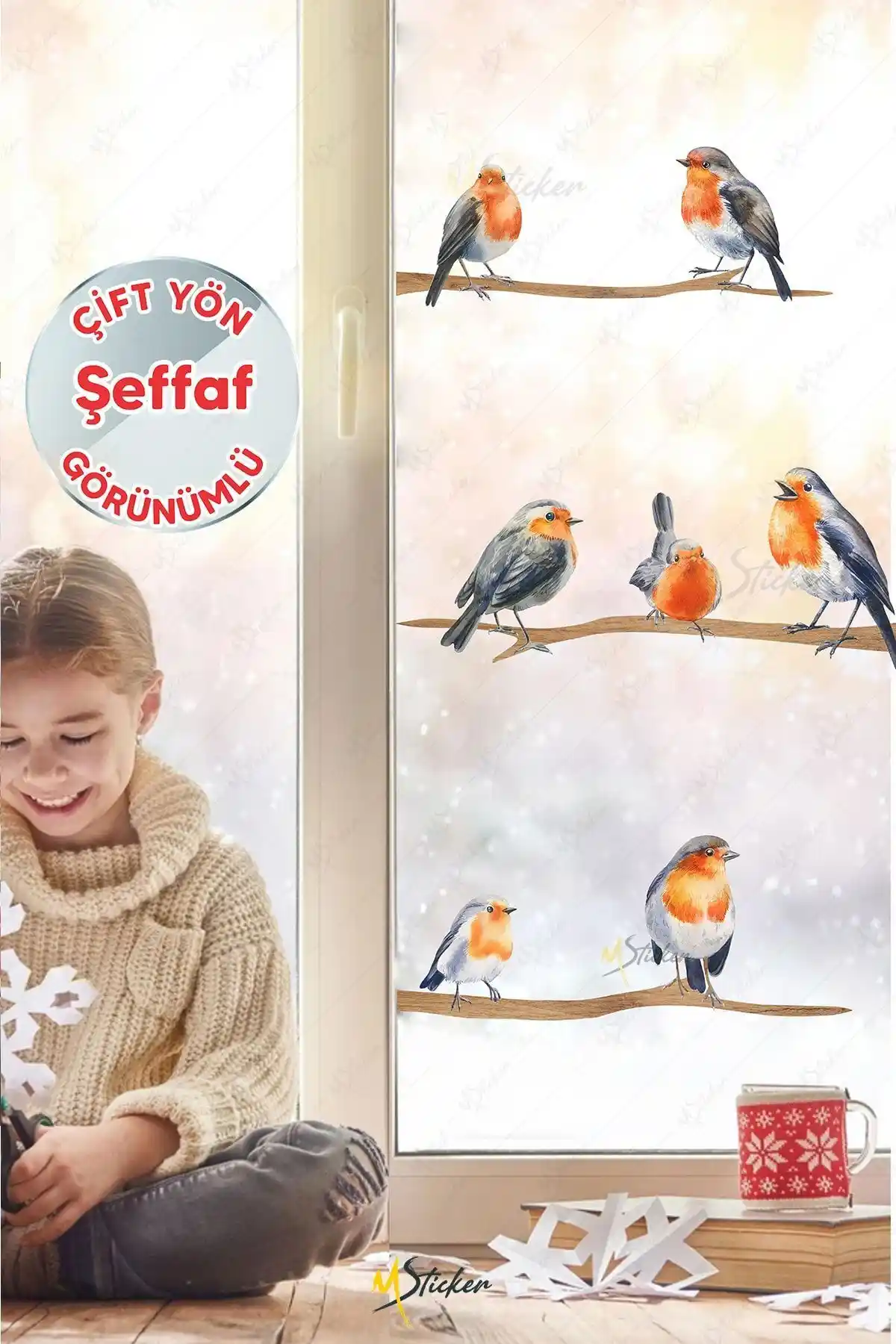 Yılbaşı ve Kış Temalı Cam Duvar Sticker Seti: Kolay Uygulama ve Estetik Tasarım