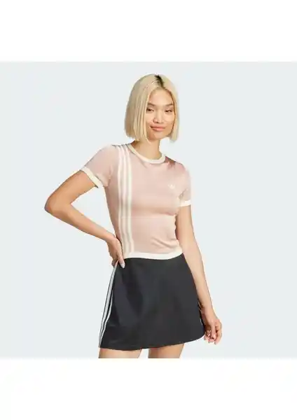 adidas Originals JJ0962 Örgü 3 Çizgi Kısa Tişört Spor ve Günlük Kullanım İçin Uygun