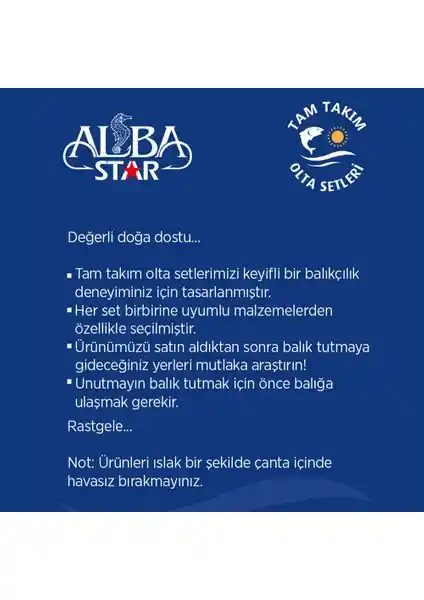 AlbaStar Tam Takım Kıyı Olta Seti Balıkçılık Tutkunları İçin Çok Yönlü ve Dayanıklı Tasarım