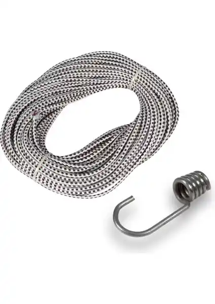 Branda Marketim Çadır ve Tente Gergi Lastiği ile Metal Kancalar Seti 20 Metre Uzunlukta