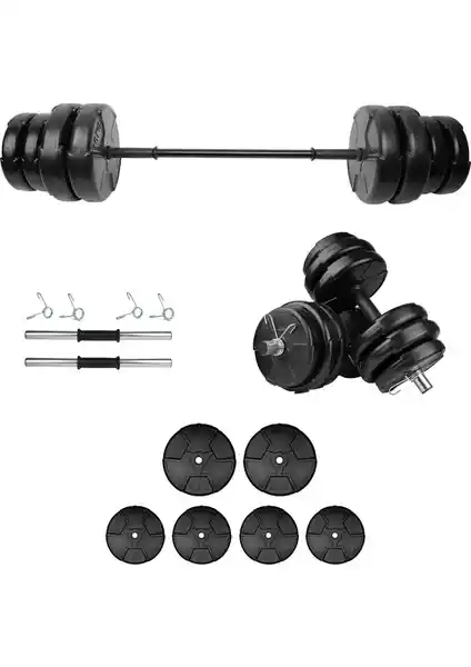 E-Life 25 kg Dambıl ve Halter Seti ile Evde Profesyonel Spor Deneyimi