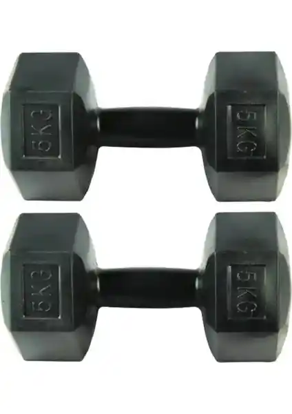 Intoku 5 Kg Siyah Dambıl Seti Ev ve Spor Salonları İçin Güç ve Form Anahtarı