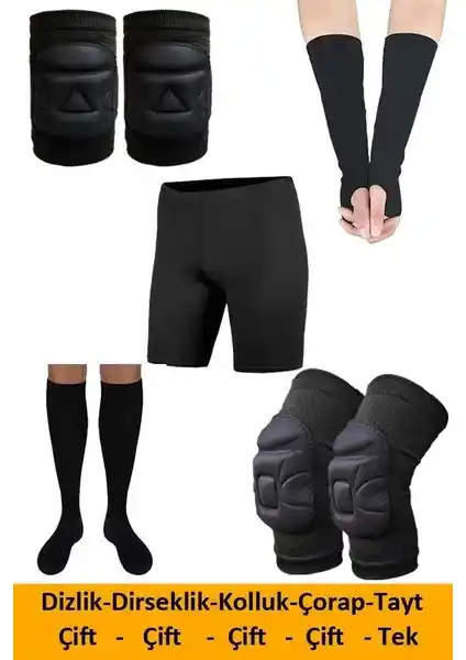 Liggo Voleybol Dizliği Dirseklik Kolluk Tayt Çorap Seti Spor Performansını Artırır
