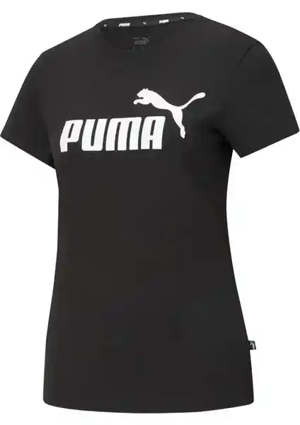 Puma ESS Logo Siyah Kadın Kısa Kollu T-Shirt Günlük ve Spor Kullanımına Uygun