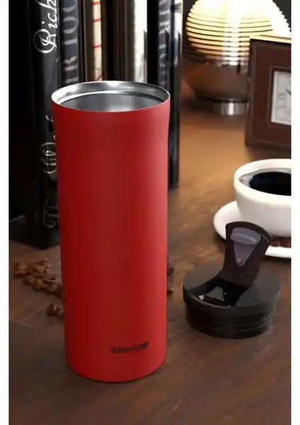 Stevig 2 Go Paslanmaz Çelik Termos Bardak 400 ml, Şık ve Fonksiyonel Seyahat Arkadaşı