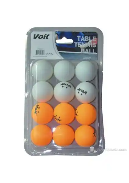 Voit 12'li Pinpon Topu Seti Spor ve Eğlence İçin Dayanıklı ve Pratik Kullanım