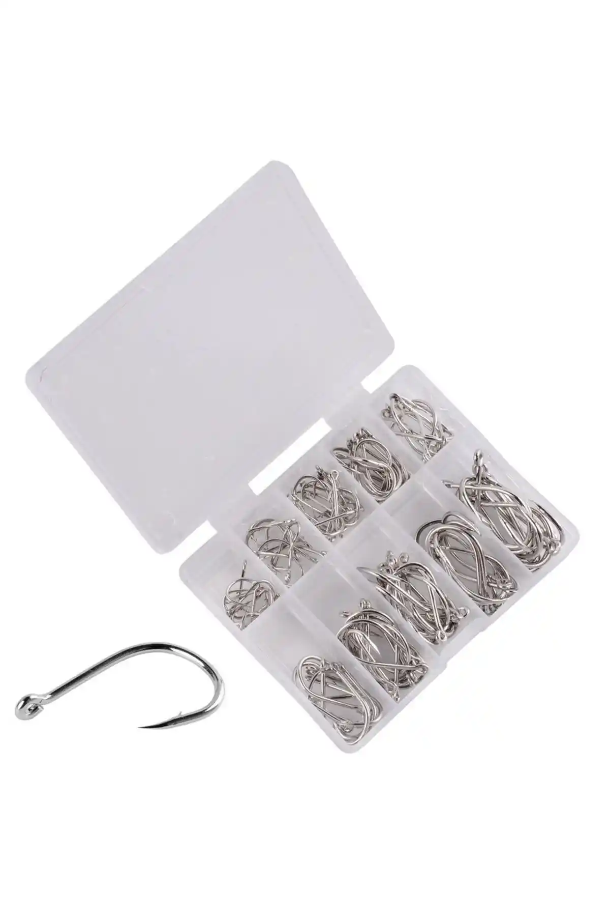 Ardeppo 100 Adet Çelik Karbon Dikenli Balıkçılık Kanca Seti Yüksek Performans ve Dayanıklılık