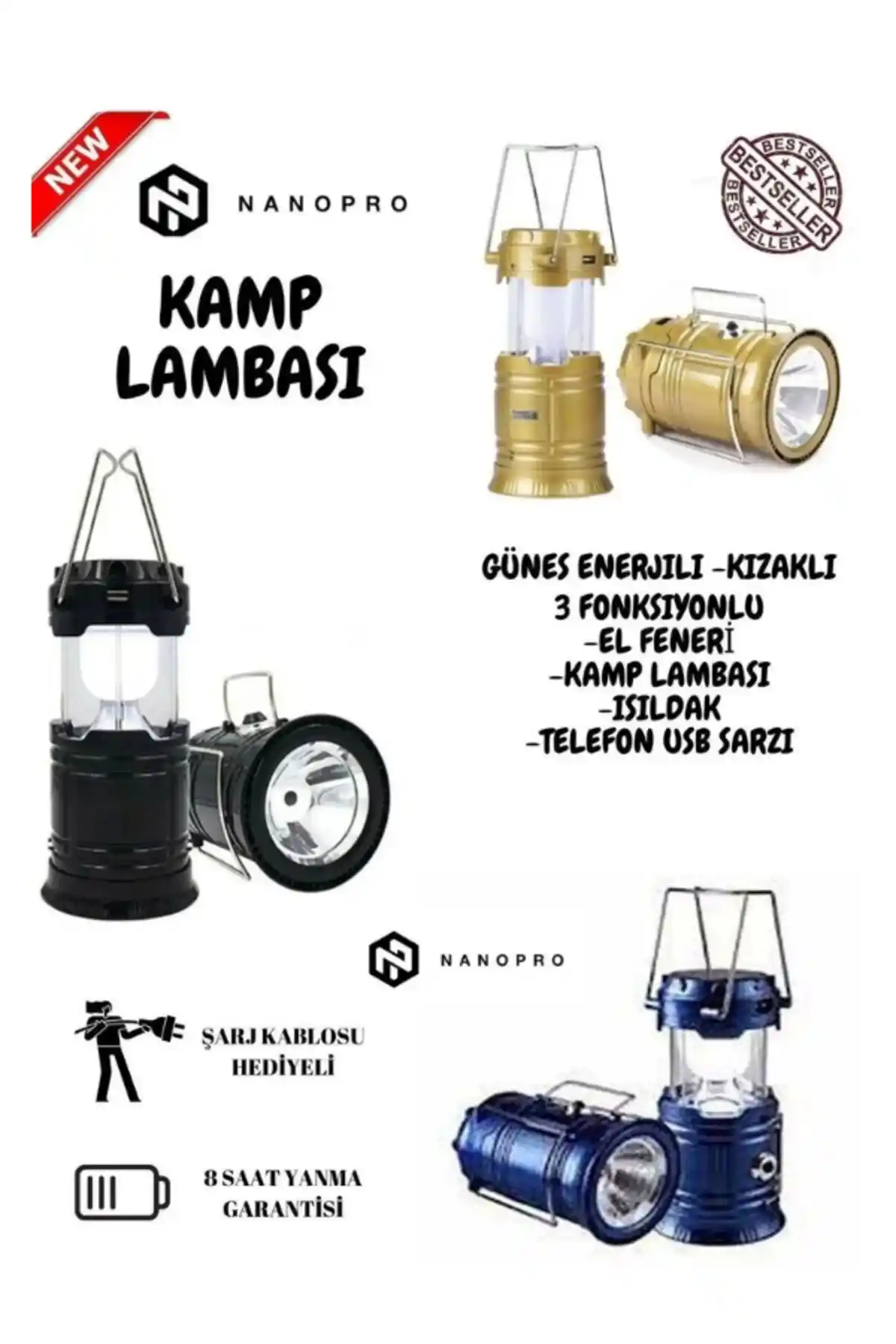 Checkmate Nanopro Güneş Enerjili Kamp Feneri - Modern Tasarım ve Yüksek Performans