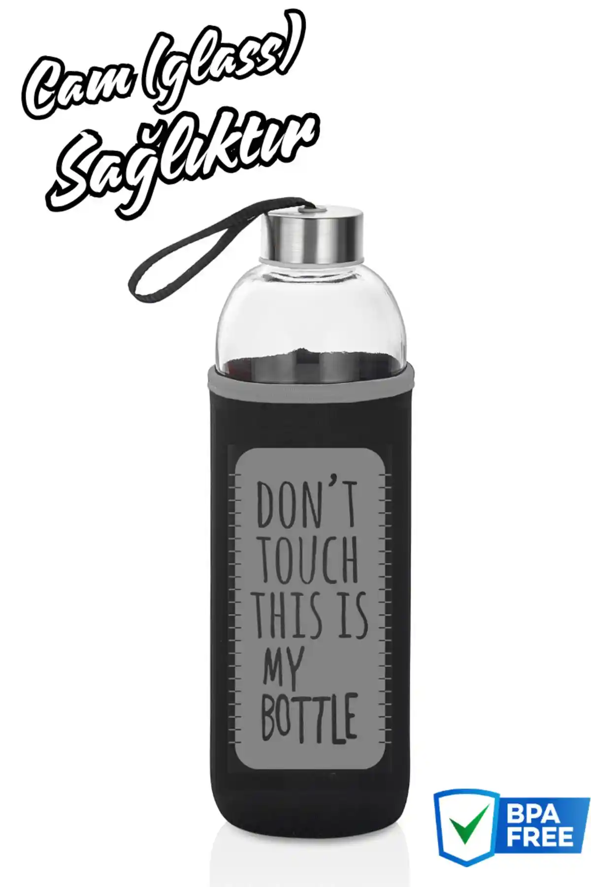 Comprox Siyah Sağlıklı Cam Matara: Günlük Kullanım İçin Modern ve Dayanıklı Tasarım