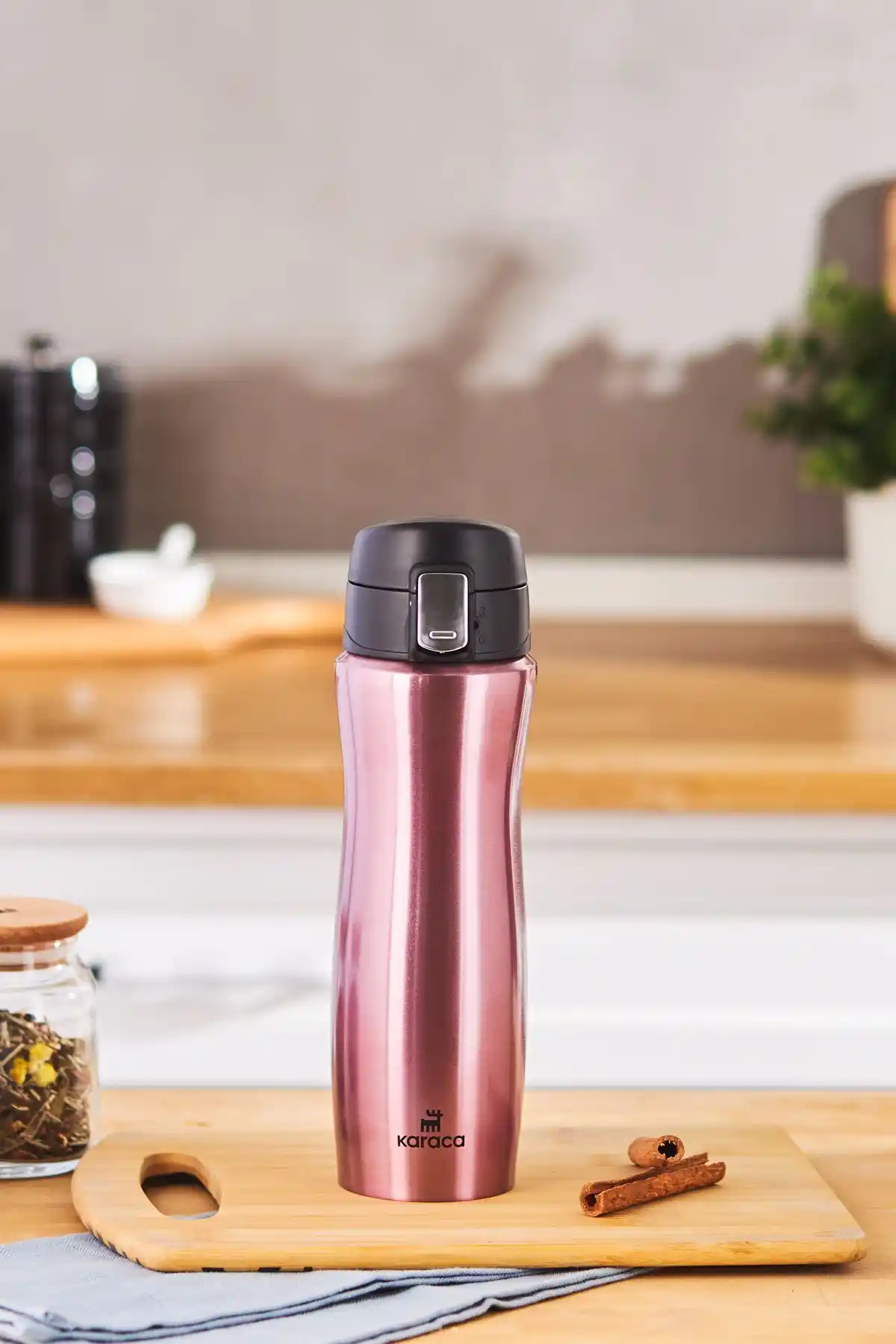 Karaca Jüpiter Güvenlik Kilitli Paslanmaz Çelik Termos 500 ml Rosegold