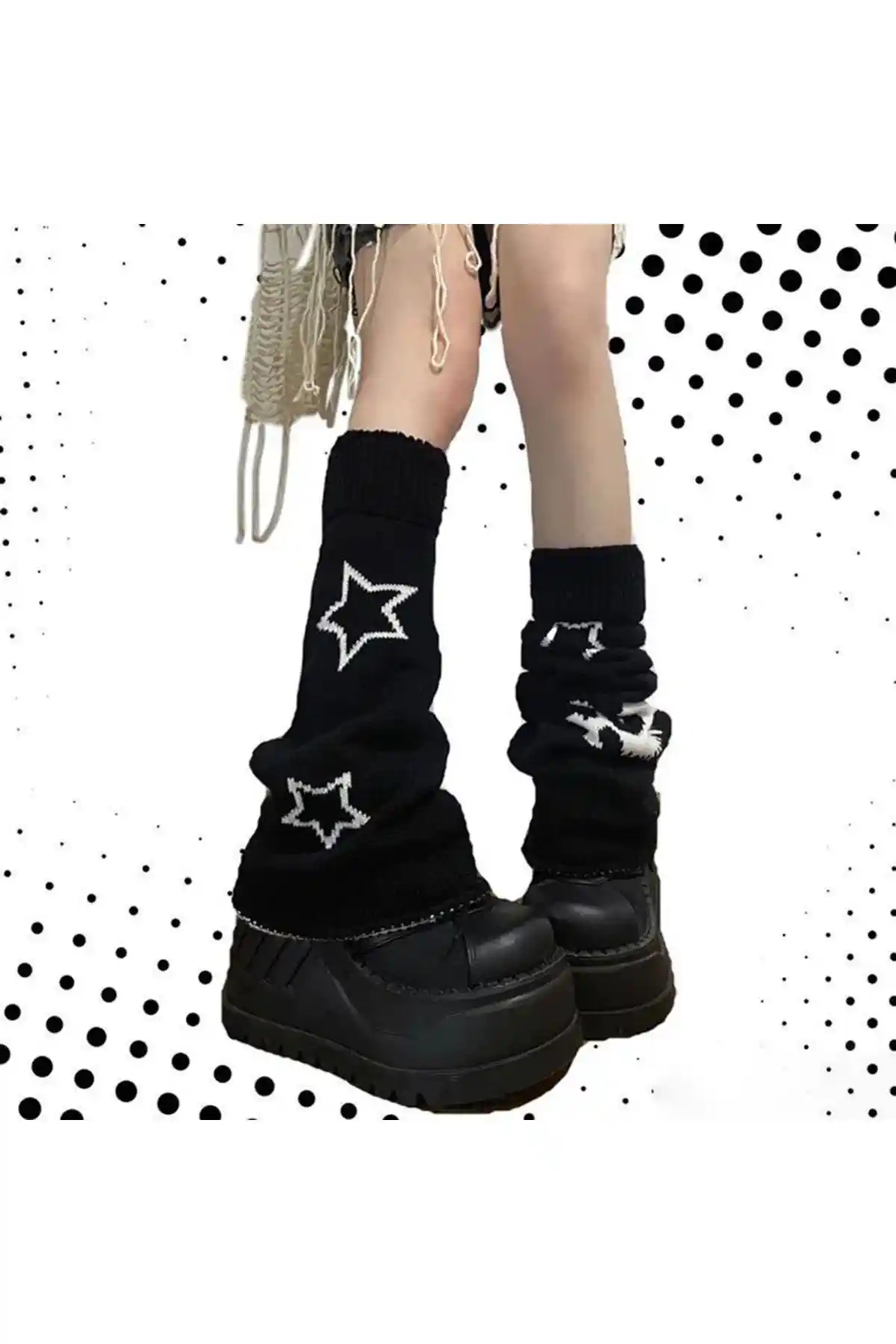 Köstebek Cute Star Siyah Tozluk: Şıklık ve İşlevselliği Bir Arada Sunan Kış Giyim Ürünü