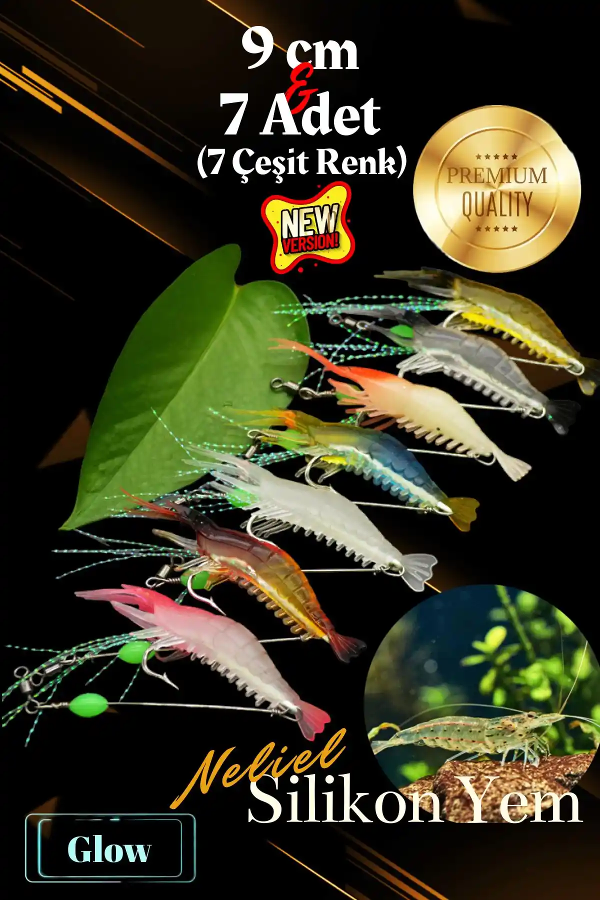 Neliel Fosforlu Karides Seti: Gerçekçi ve Etkili Balıkçılık Sahte Yemleri