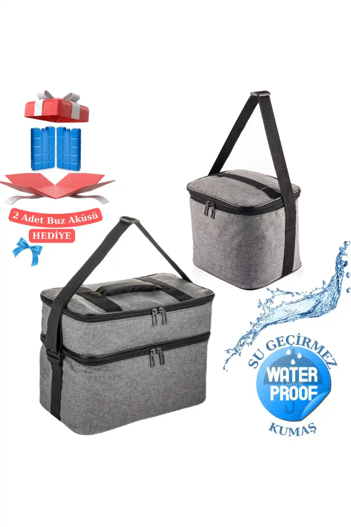 NS Reliable Yalıtımlı 2'li Set Soğutucu Termos Kamp Piknik Çantası