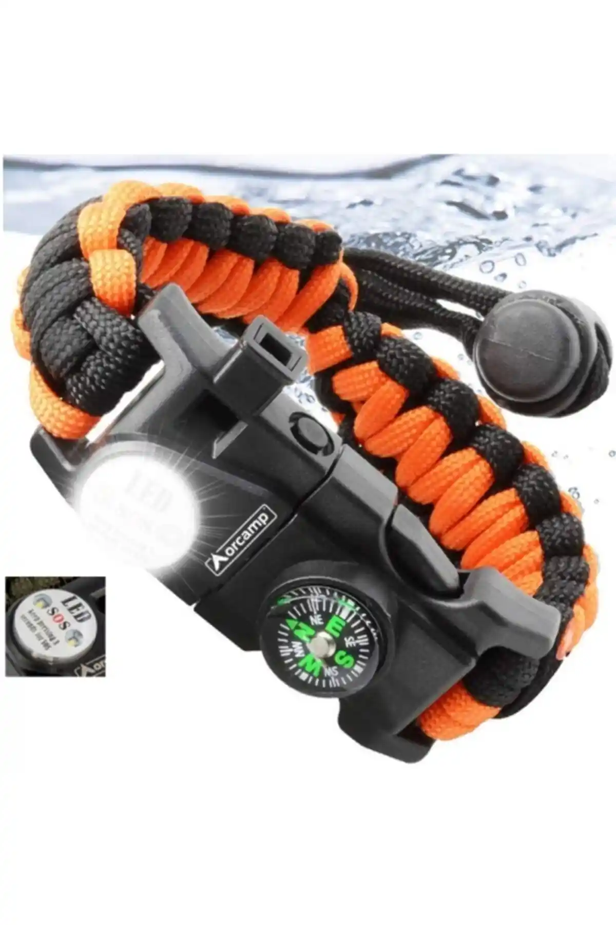 Orcamp Paracord Hayatta Kalma Bilekliği: Çok Fonksiyonlu ve Dayanıklı Doğa Aksesuarı