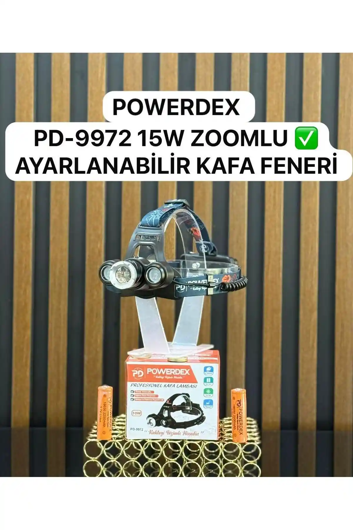 Powerdex 10 W Şarjlı Metal Kafa Lambası Dış Mekan ve Kamp Kullanımı İçin Idealdir