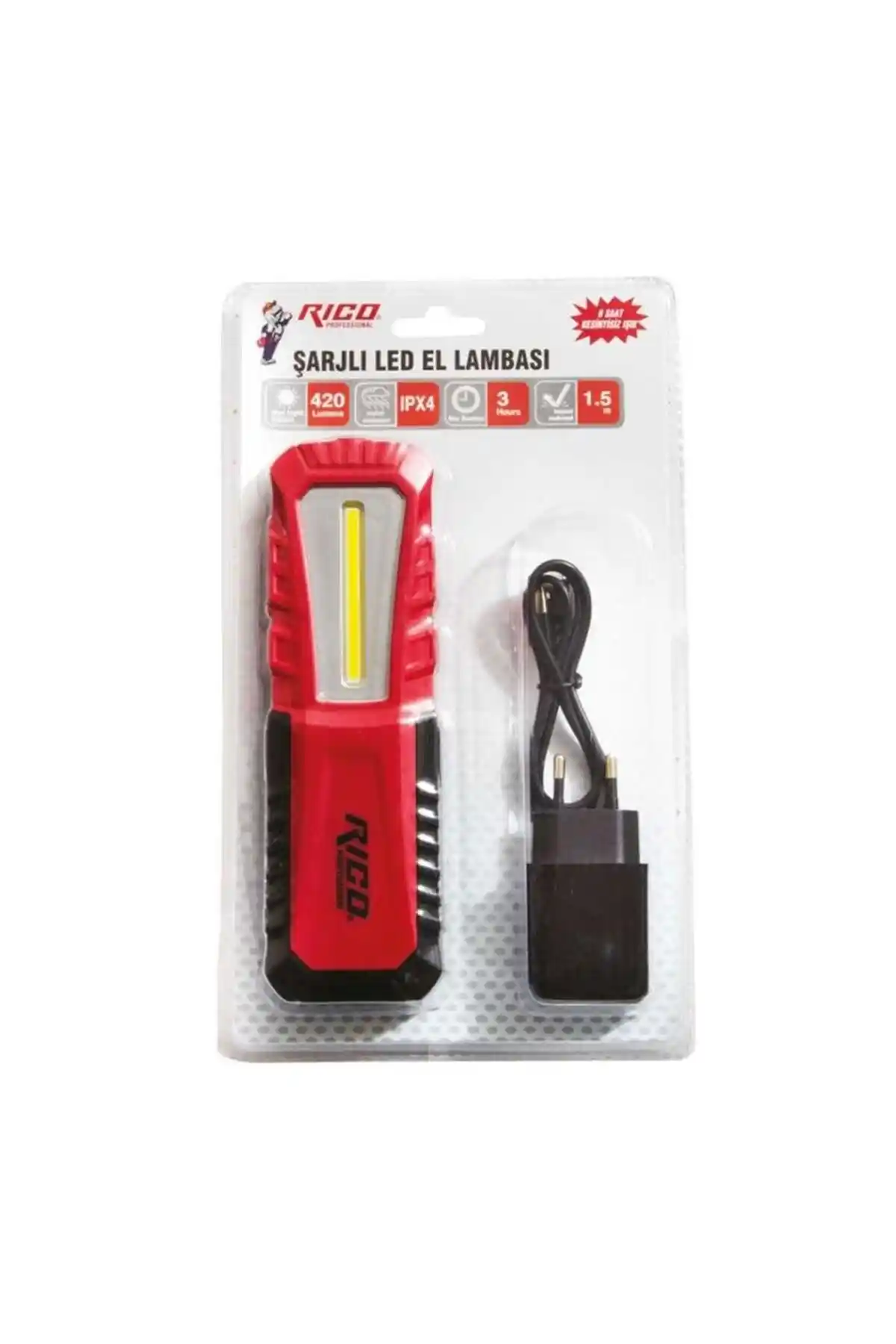 Rico Lümens Şarjlı LED El Lambası: Güçlü Işık ve Dayanıklılık Özellikleri