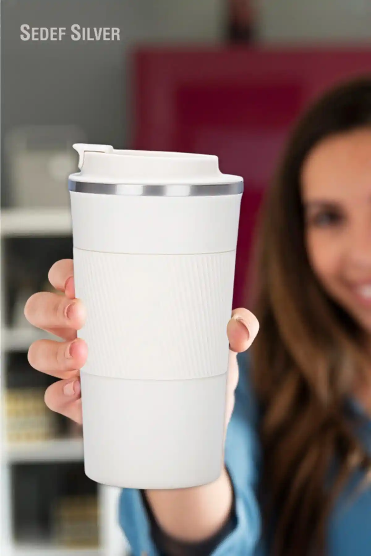 SEDEF SILVER 304 Paslanmaz Çelik 500 ml Termos Bardak Modern ve Dayanıklı Tasarım