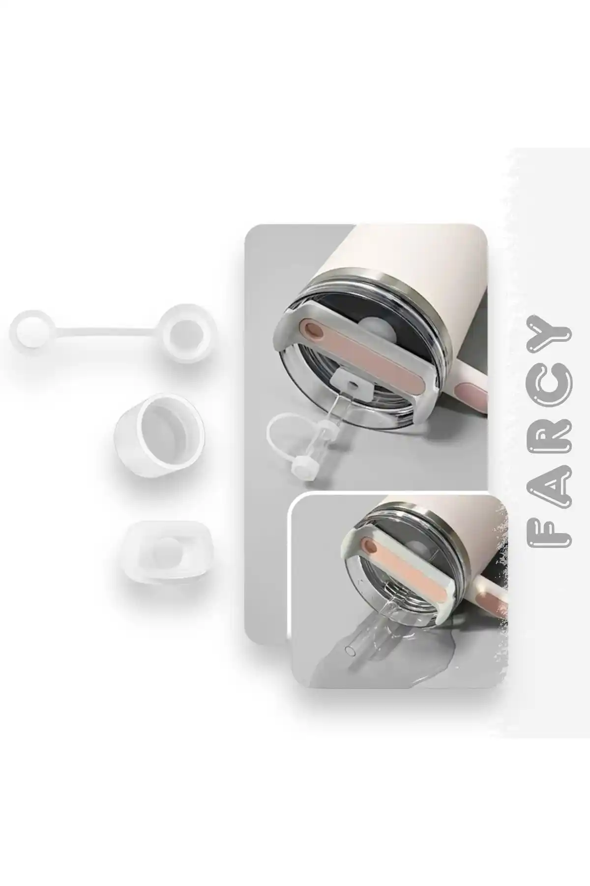 Stanley Quencher Uyumlu 3 Parça Silikon Termos Aksesuar Seti Sızdırmazlık Özelliğiyle