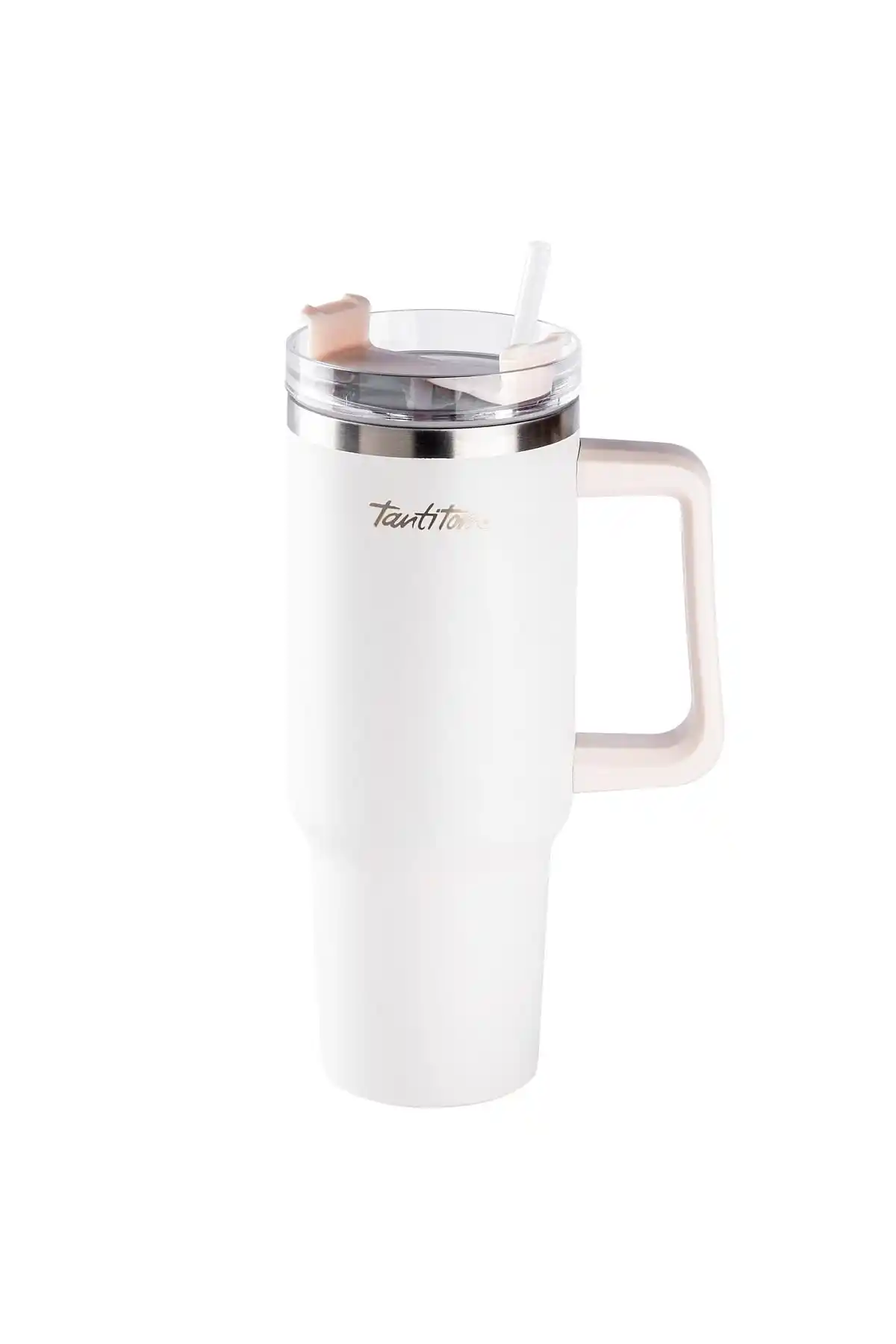 Tantitoni 020-01-MOVE Bej Paslanmaz Çelik Pipetli Termos Bardak 1.2L