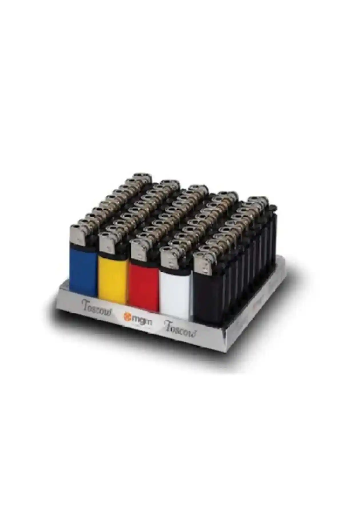 Toscow Taşlı Renkli Çakmak 25 Adet Tekrar Doldurulabilir Şık ve Dayanıklı Tasarım