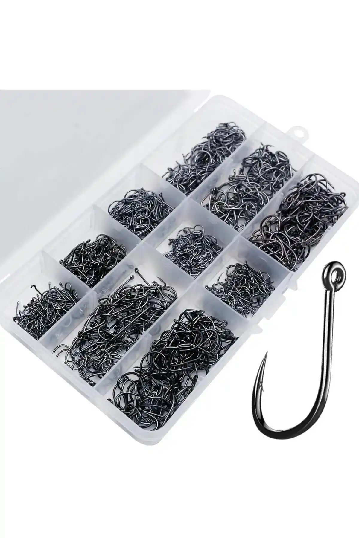 Valkyrie 1000 Adet Paslanmaz Çelik Olta Kancaları Seti Balık Tutma Profesyonel Ekipman