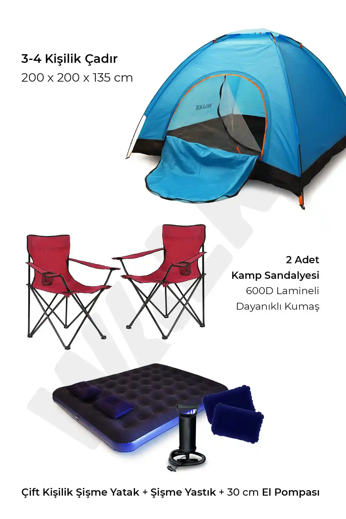 Walke Lüks Kamp Seti: Konfor ve Dayanıklılık Sunan Geniş Kamp Ekipmanı Paketi