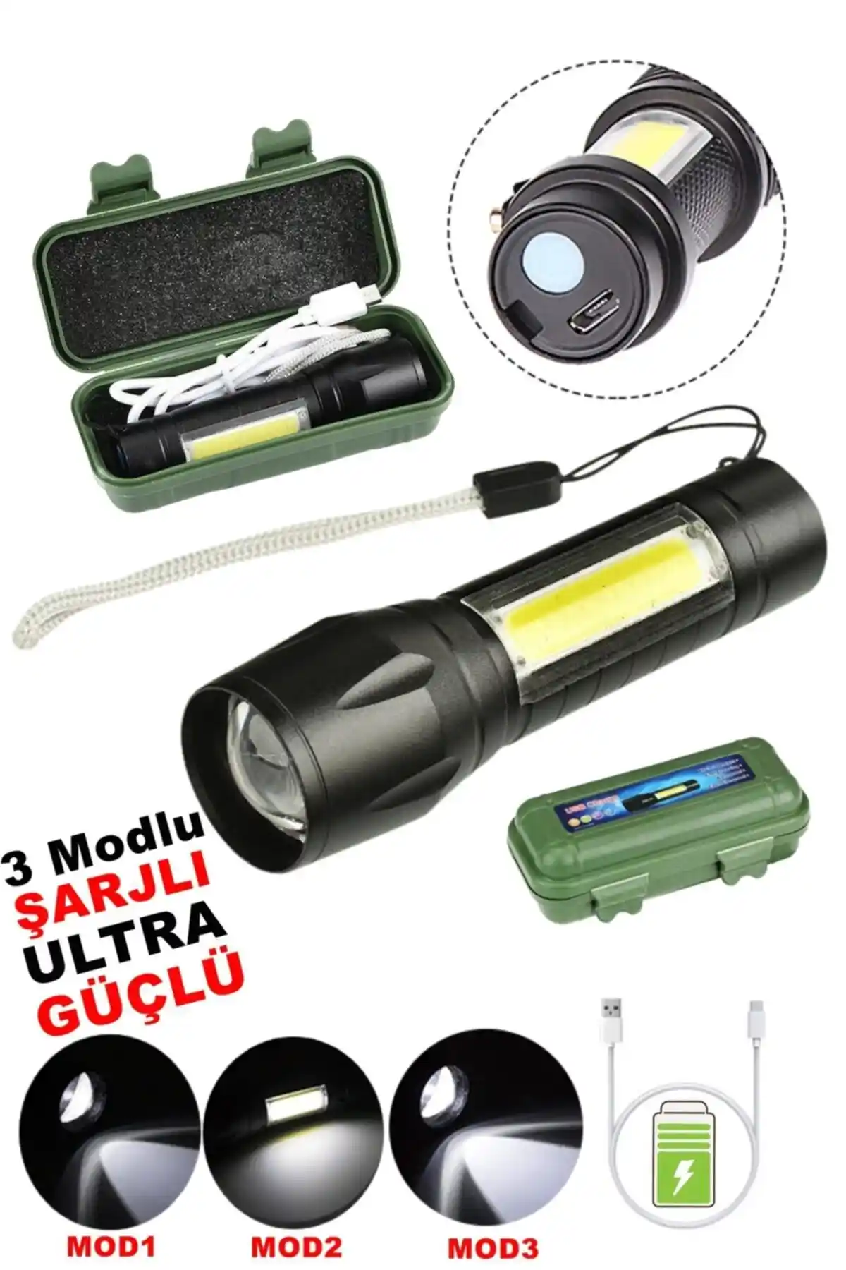 YOPİGO Tak-03 Ultra Güçlü 2500 Lumens El Feneri: Dayanıklı ve Çok Modlu Aydınlatma Çözümü