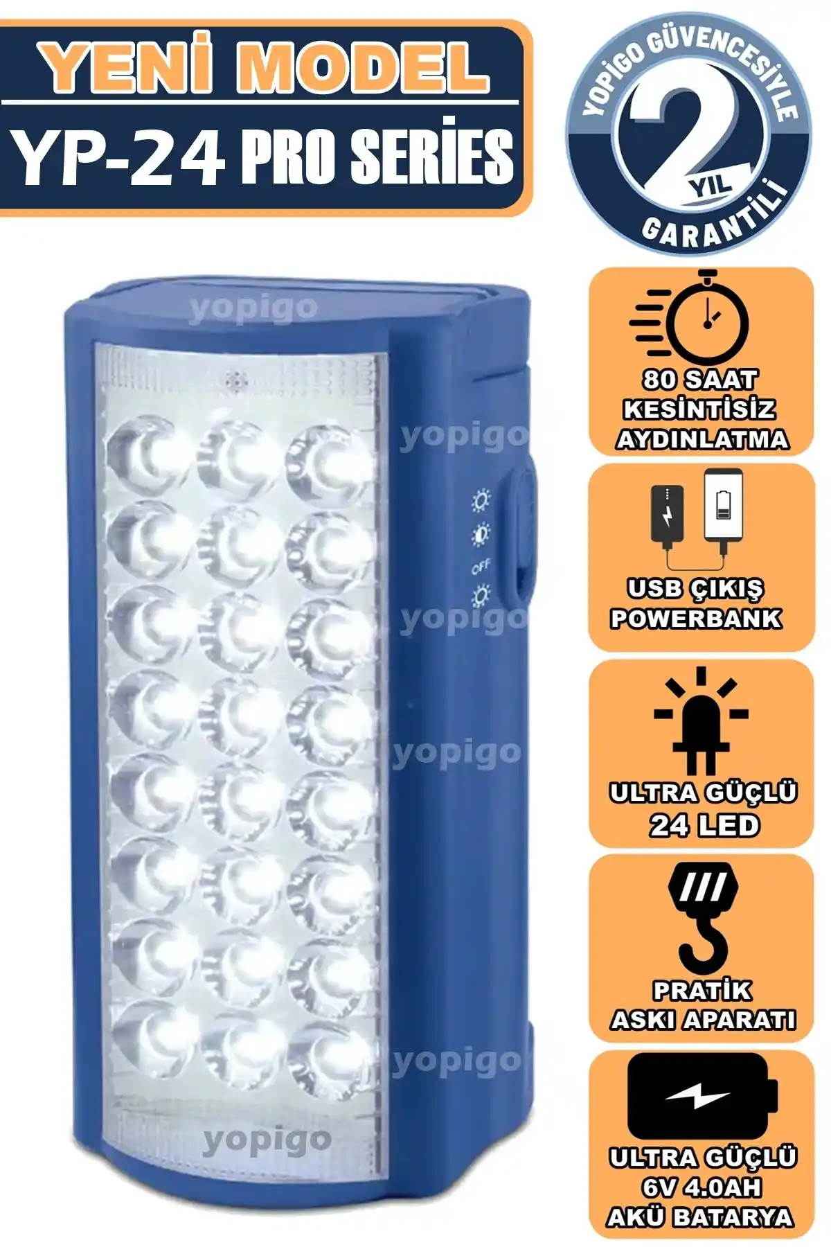 Yopigo YP-24 LED Şarjlı Işıldak: Çok Yönlü ve Güçlü Aydınlatma Çözümü