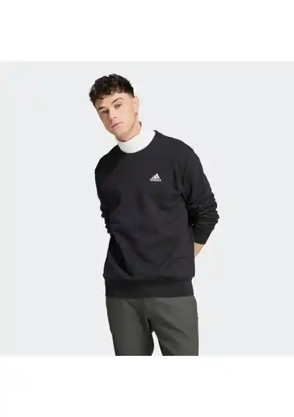 adidas Erkek Small Logo French Terry Sweatshirt Siyah Renk, Şıklık ve Konforun Birleşimi