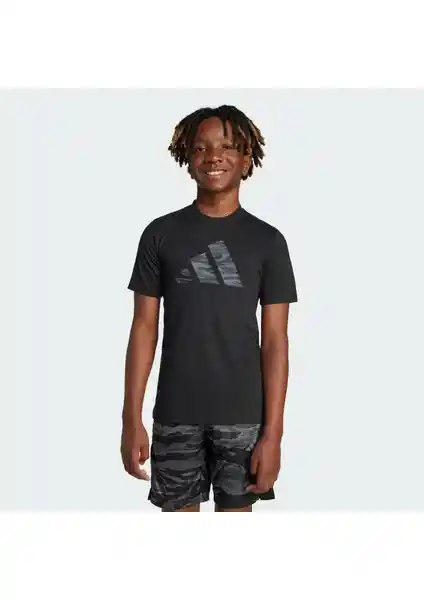 Adidas JC8492 Çocuklar İçin Modern Kamuflaj Baskılı Spor Tişörtü