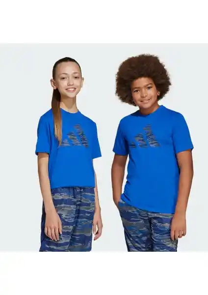 Adidas Kids Training Essentials Kamuflaj Baskılı Tişört Spor ve Günlük Kullanım İçin