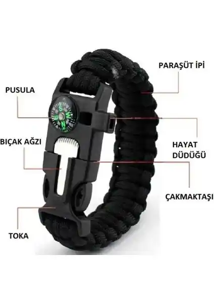 Çok Fonksiyonlu Hayatta Kalma Bilekliği: Doğa ve Günlük Kullanım İçin Güçlü ve Şık Tasarım