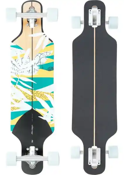 Decathlon Oxelo Longboard 100 Drop Çiçek Desenli Şehir İçi ve Eğlence Kaykay Modeli