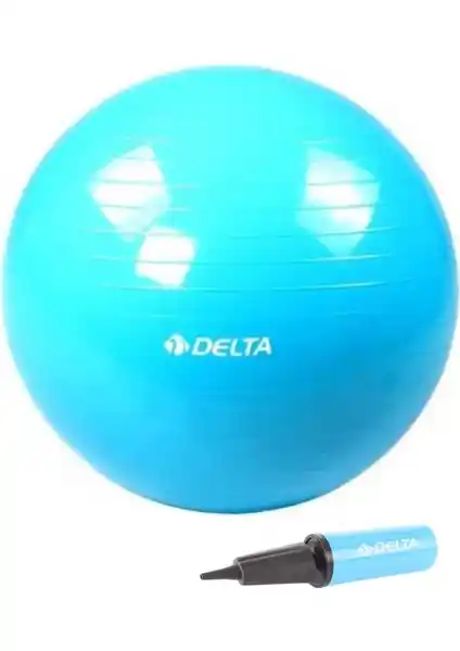 Delta 75 cm Mavi Deluxe Pilates Topu ve Çift Yönlü Pompa Seti ile Sağlıklı ve Esnek Vücut