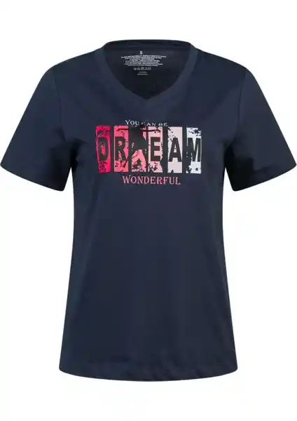 Doğa Dostu ve Şık Kadın Tişörtü 2AS Alone Baskılı V Yaka Günlük Kullanım