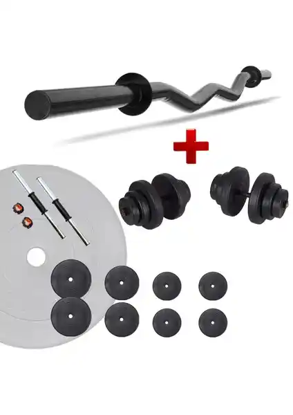 Ecgspor Z Bar Dambıl ve Fitness Ağırlık Seti 45 kg ile Çok Yönlü Güç ve Kondisyon Antrenmanı