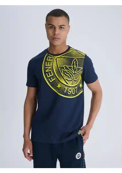Fenerbahçe Erkek Tribün Halftone Logolu Tişörtü Spor Tutkunları İçin Günlük Şıklık ve Konfor
