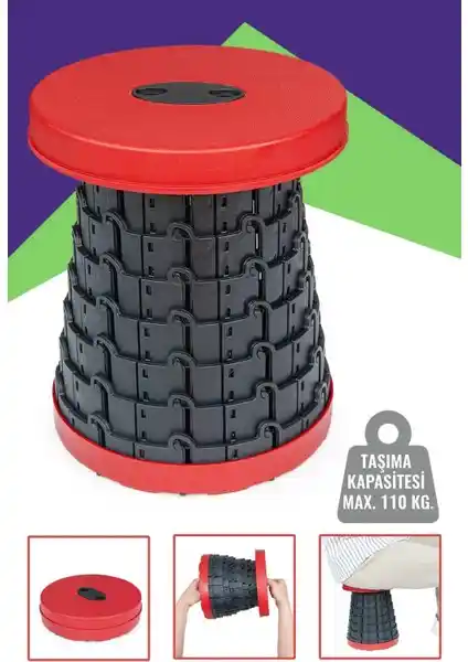 İhvan Online Teleskopik Katlanabilir Tabure: Hafif ve Çok Yönlü Oturma Çözümü