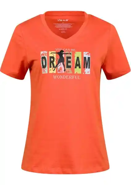 Kadınlar İçin Sürdürülebilir ve Şık V Yaka Baskılı T-Shirt 404 Ürün Özellikleri