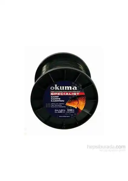 Okuma Carp Serisi 1200M Yeşil Misina: Dayanıklı ve Esnek Balıkçılık Misinası