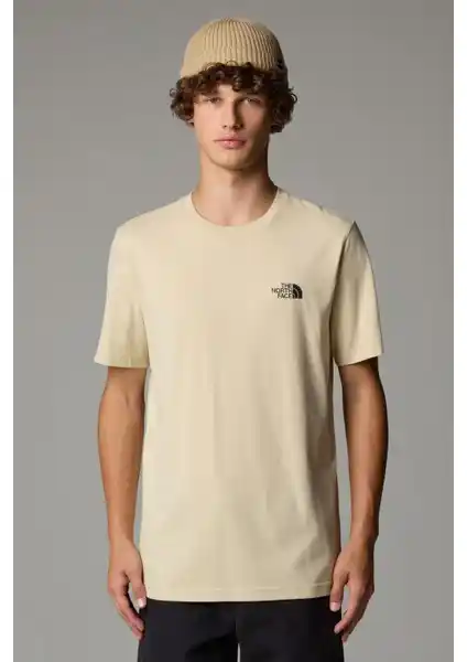 The North Face Erkek Kısa Kollu Bej Tişört Günlük ve Spor Kullanımına Uygun