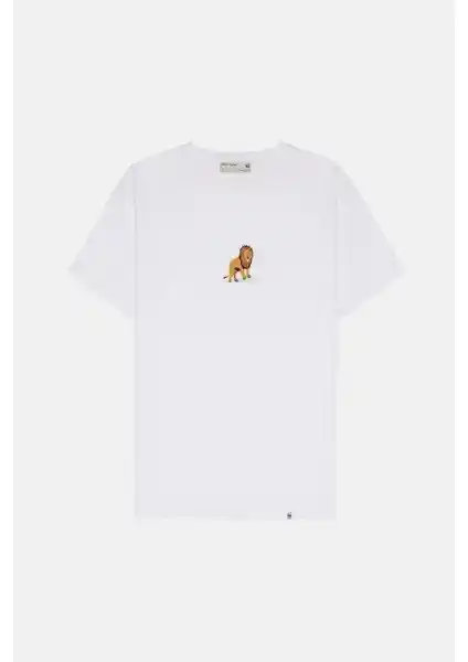 WWF Market Aslan Soft T-Shirt Beyaz Renkli Şıklık ve Konfor Sunan Çok Yönlü Giyim Ürünü