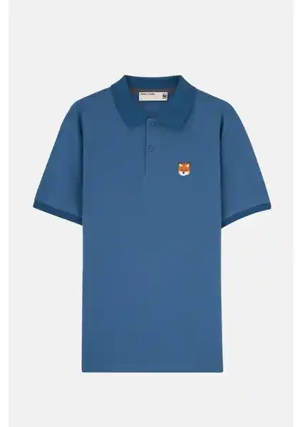 WWF Market Kızıl Tilki Polo Yaka Mavi Tişört Şık ve Rahat Tasarım