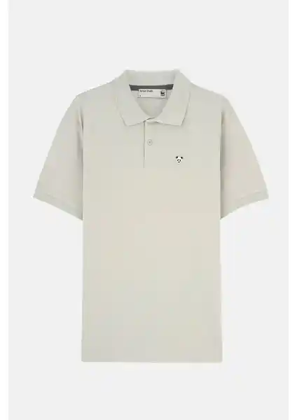 WWF Market Panda Polo Yaka T-Shirt Gri Renkli Hafif ve Nefes Alabilir Yazlık Giyim Parçası