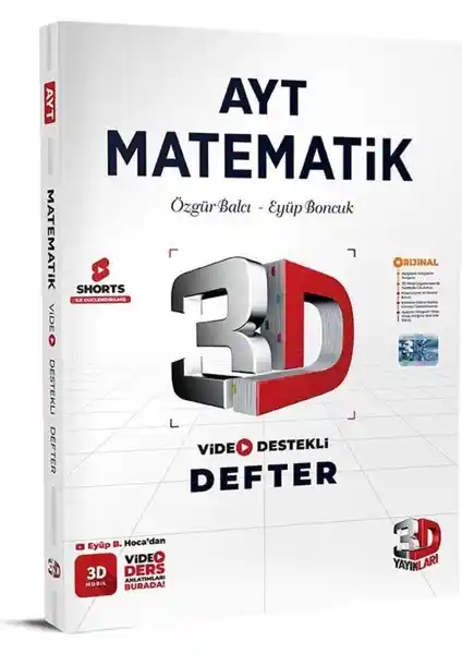 3D Yayınları AYT Matematik Video Destekli Defter ile Etkili ve Yenilikçi Öğrenme Deneyimi