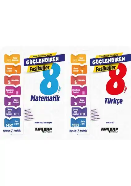 Ankara Yayıncılık 2025 8. Sınıf LGS Matematik ve Türkçe Güçlendiren Fasikülleri