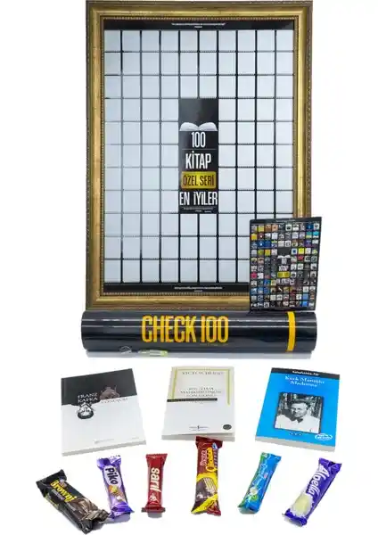 Check100 Hediye Seti Kitap Posteri Edebiyat ve Hikaye Tutkunları İçin İdeal Dekorasyon ve Keşif Aracı