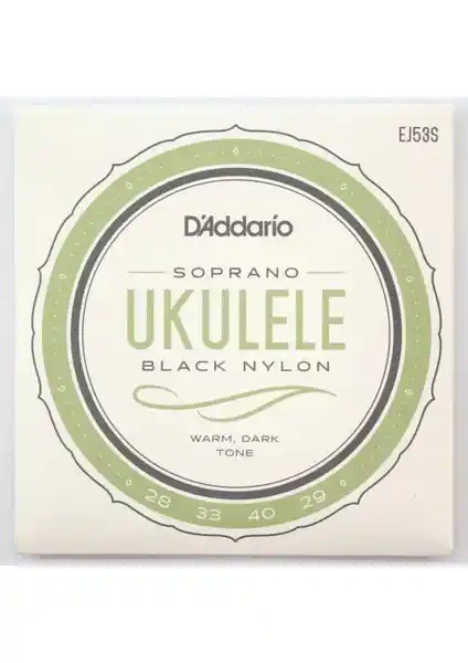 D'Addario EJ53S Ukulele Teli Siyah Naylon Kaliteli ve Uzun Ömürlü Performans İçin